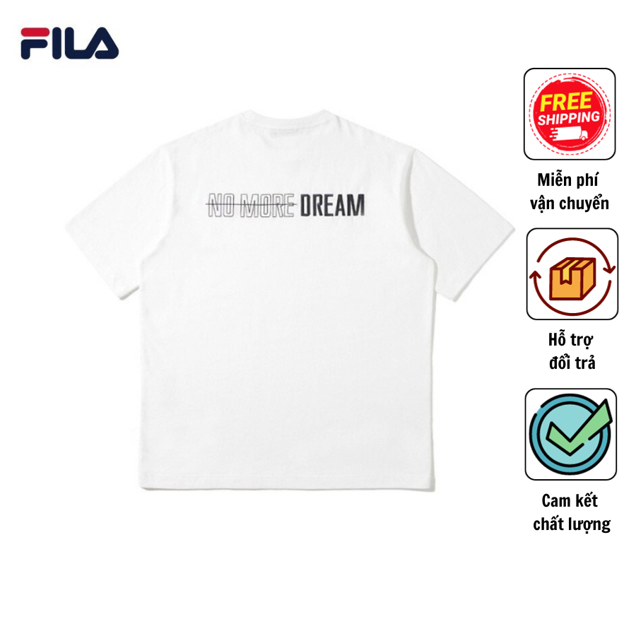 เสื้อยืดโอเวอร์ไซส์ 250GSM Unisex Fila No More Dream Lettering - ROYAL T&T