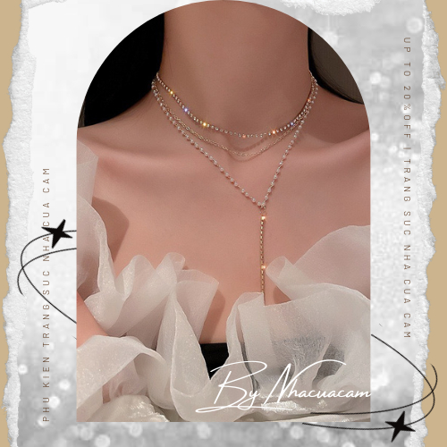 สร้อยคอรูปตัว Y แฟชั่นหลายชั้นสําหรับผู้หญิง สร้อยคอมุกสําหรับงานปาร์ตี้หรูหรา เครื่องประดับ Nha Cua