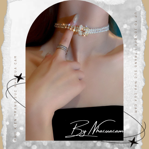 สร้อยคอหยกแฟชั่นหินบิดสร้อยคอมุกหรูหราสําหรับงานปาร์ตี้เครื่องประดับ Nha Cua Cam