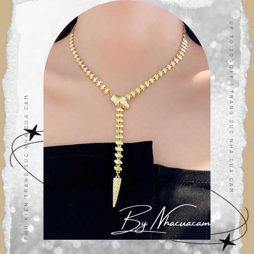 สร้อยคอโชคเกอร์งูแฟชั่น สร้อยคองูปาร์ตี้สุดหรู เครื่องประดับ Nha Cua Cam