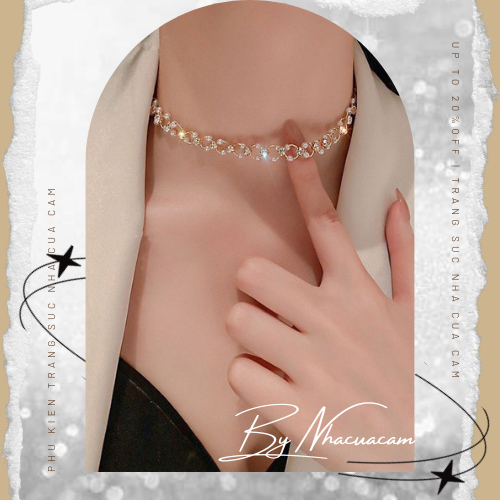 สร้อยคอโชคเกอร์ดีไซน์กลวงแฟชั่นพร้อมมุกสําหรับผู้หญิงไปปาร์ตี้สุดหรู เครื่องประดับ Nha Cua Cam