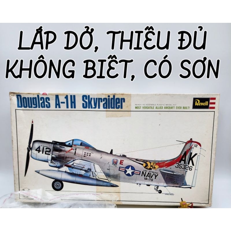 โมเดลทหาร 1: 40 Revell 1966, USA, Douglas A-1H เครื่องบิน Skyraider ขายหมดแล้ว