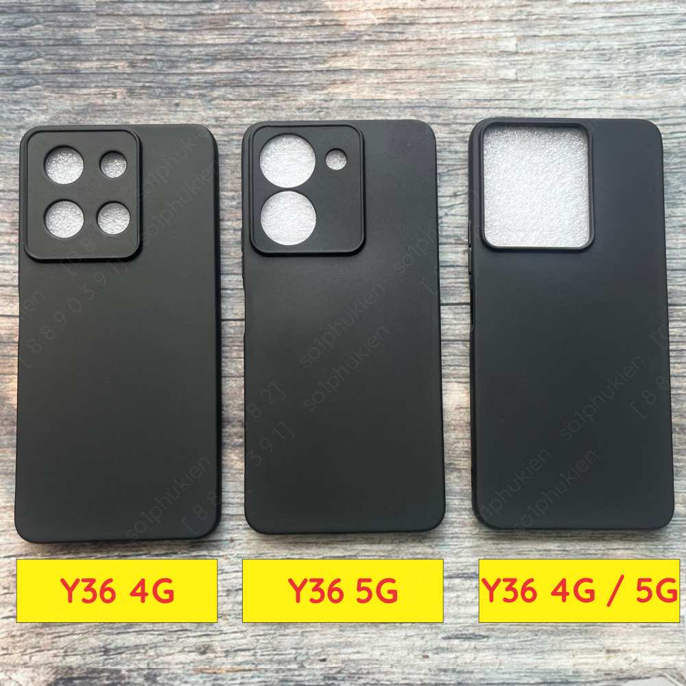 เคส Vivo Y36 (Y36 4G), Y36 5G สีดํายืดหยุ่น ทนทาน และการปกป้องสีส้มสวยงาม