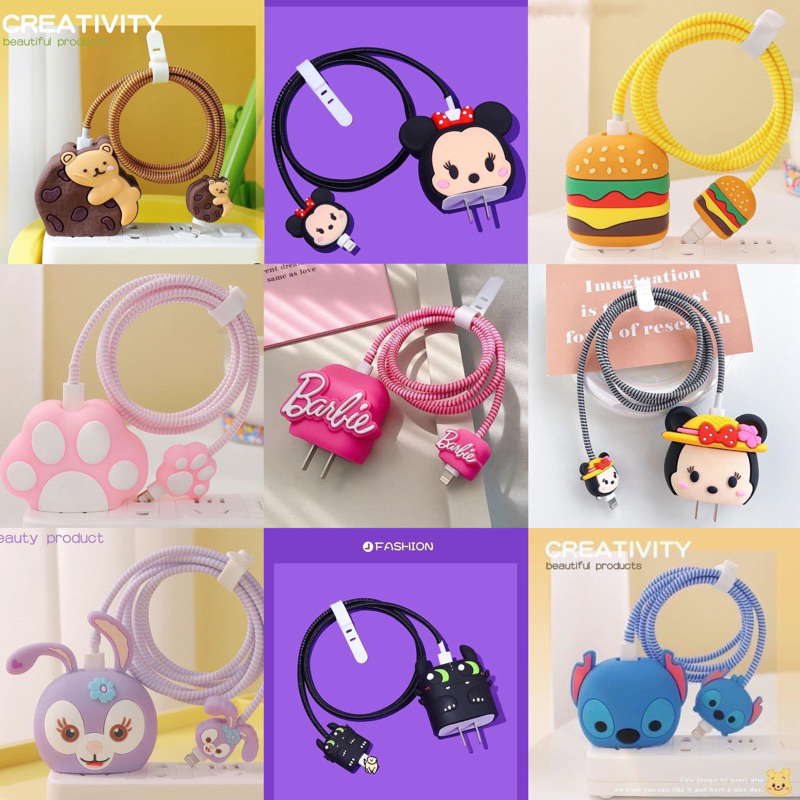 SUPER CUTE CHARGER CORD COVER SET
