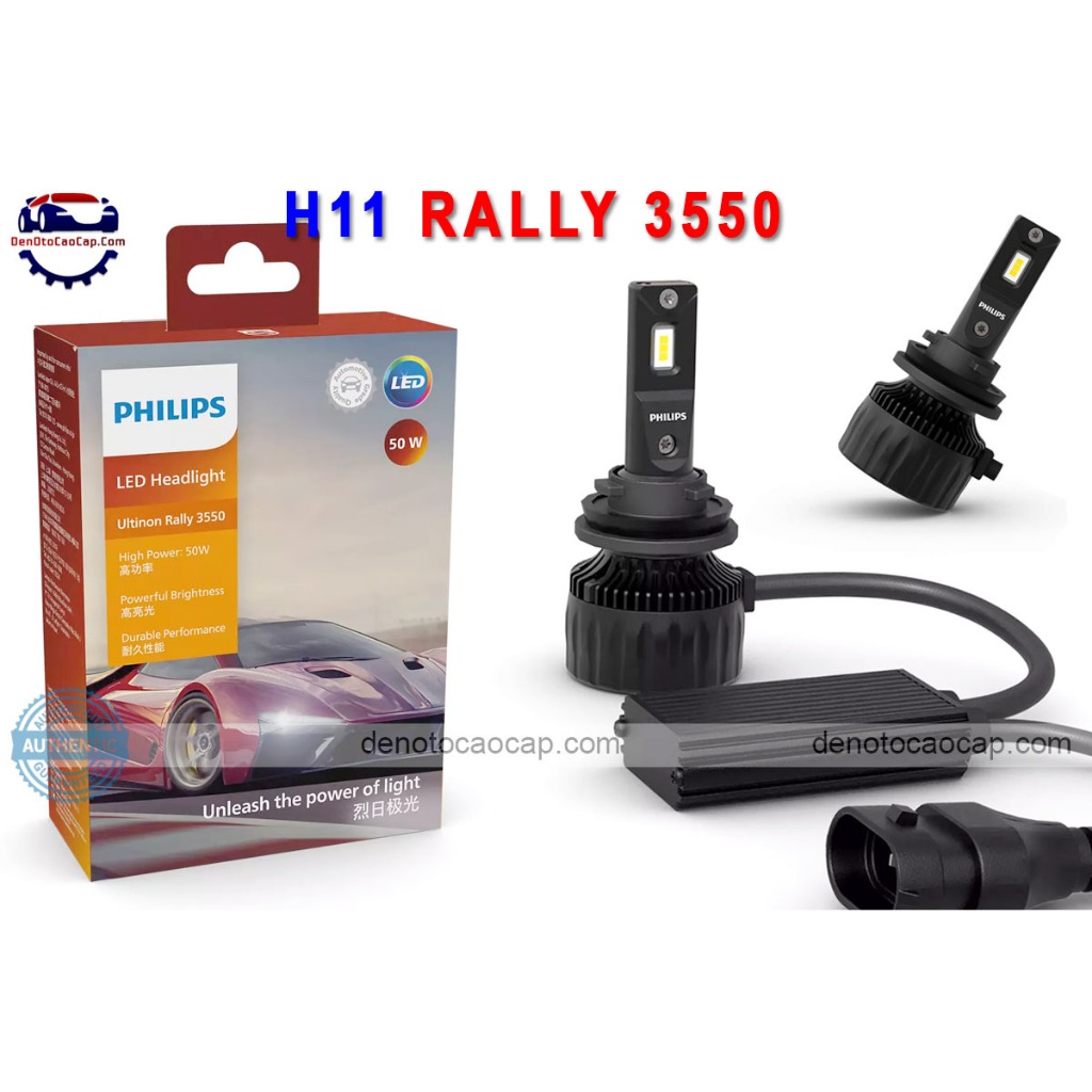 [ ของแท ้ 2 หลอดไฟ ] Oto Super Bright LED H11 50W Philips Rally 3550 +160 % [ แสตมป ์ แท ้ ]