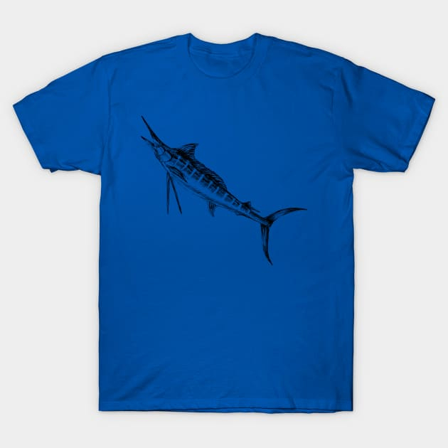 เสื ้ อยืด Massachusetts, Great White Shark Marlin Fish Print TShirt - TEE155