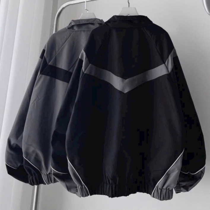 Ulzzang Unisex Mens and Womens Ulzzang Unisex Loose Bomber Plain Jacket (รูปถ่ายจริง/มีจําหน่าย)