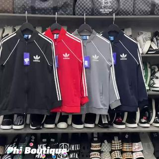 [G2 ] Adidas Sports Bomber Jacket Men 'S Sportswear Thick Felt Elastic Fabric Waterproof Buckle 3 Stripe Jacket hot 2023