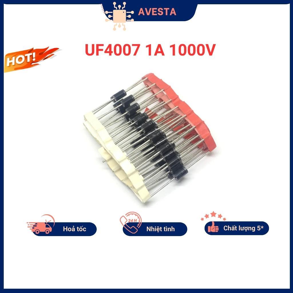 UF4007 Pulse Diode 1A 1000V DIP MIC แบบมีสาย (10c) aveta