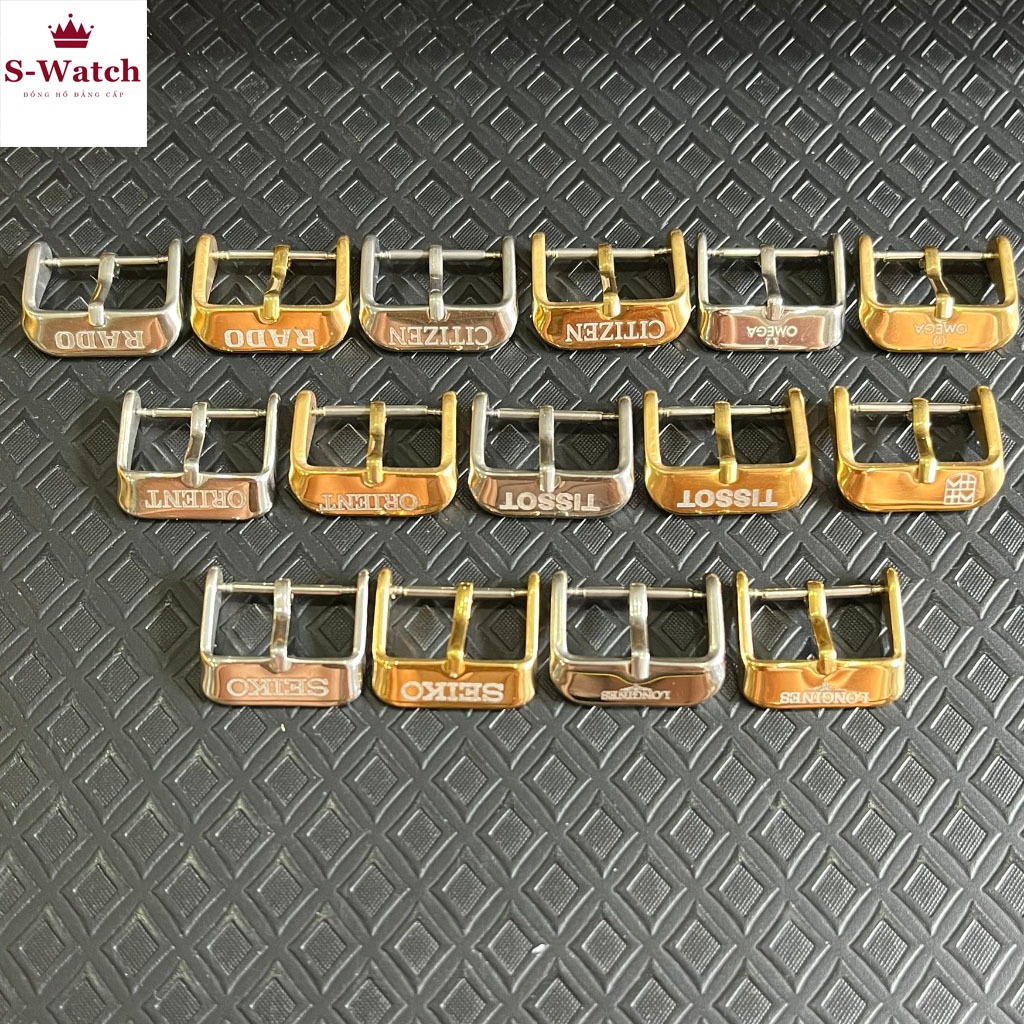 (LOCK Size)หัวเข็มขัดนาฬิกาผู้ชายและผู้หญิง Orient- Seiko - Citizen - Rado - Tissot - Omega - โลโก้ส