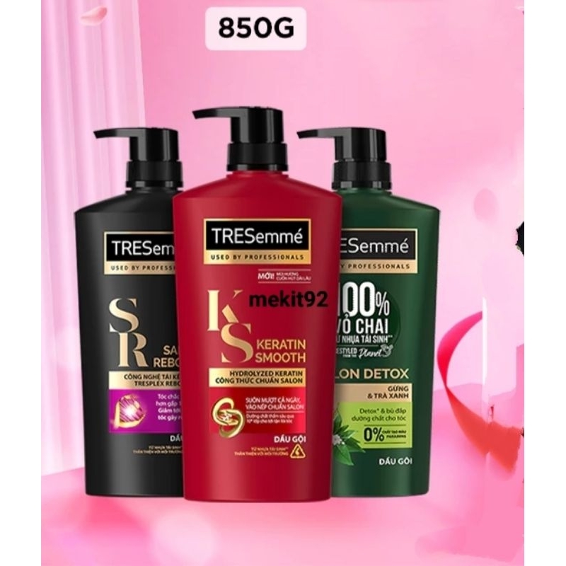 (640 Gr🏠 Tresemme Salon Detox Shampoo 640 gr - Tresemme keratin smooth Shampoo 640 gr - Tresemme Salon Rebond Shampoo