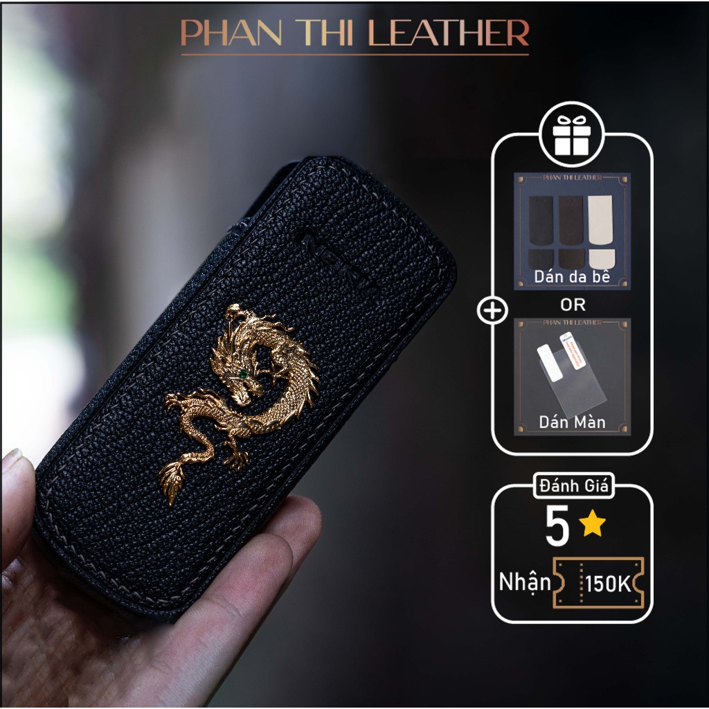 Nokia 8800 French Relma Goat Leather Case With Gold-Plated Dragon