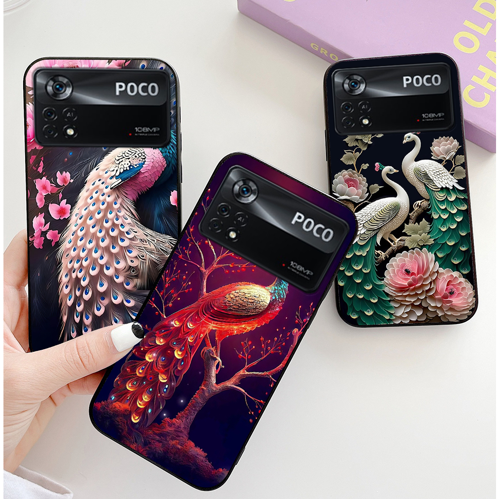 เคส Xiaomi poco x4 gt / x4 pro พิมพ์ลายนกยูง / เคสสวยงาม