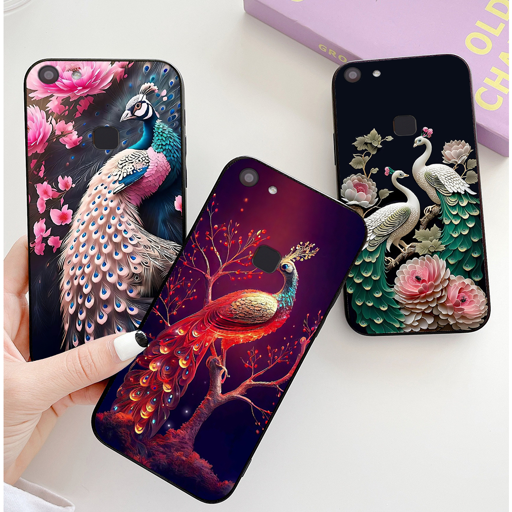 เคส Vivo v7 / 1718 , vivo y75 , vivo v7 plus / v7 pro พิมพ์ลายนกยูง / เคสสวย