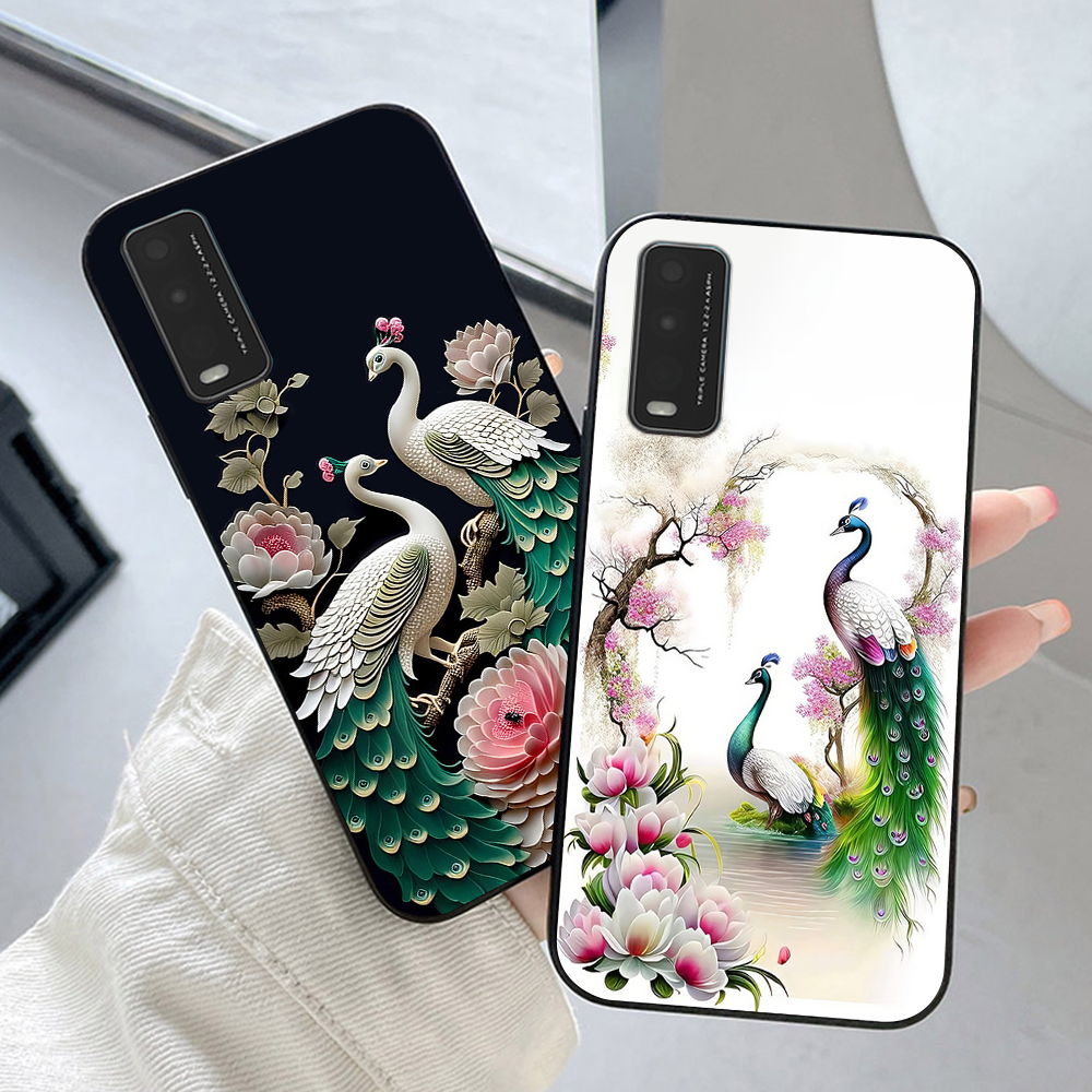 Vivo y20 / v2027 , vivo y20s , เคส vivo y12s พิมพ์ลายนกยูง / เคสสวยๆ