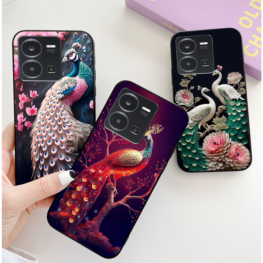 เคส Vivo y35 4g / y55 2022 4g / vivo y55 2022 5g พิมพ์ลายนกยูง / เคสสวย