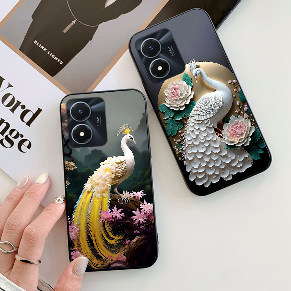 เคส Vivo y02s / vivo y01 / vivo y02 / vivo y02a พิมพ์ลายนกยูง / เคสสวยๆ