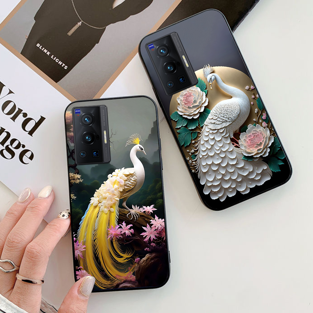 เคส Vivo x50 / x70 / x70 pro พิมพ์ลายนกยูง / เคสสวยๆ