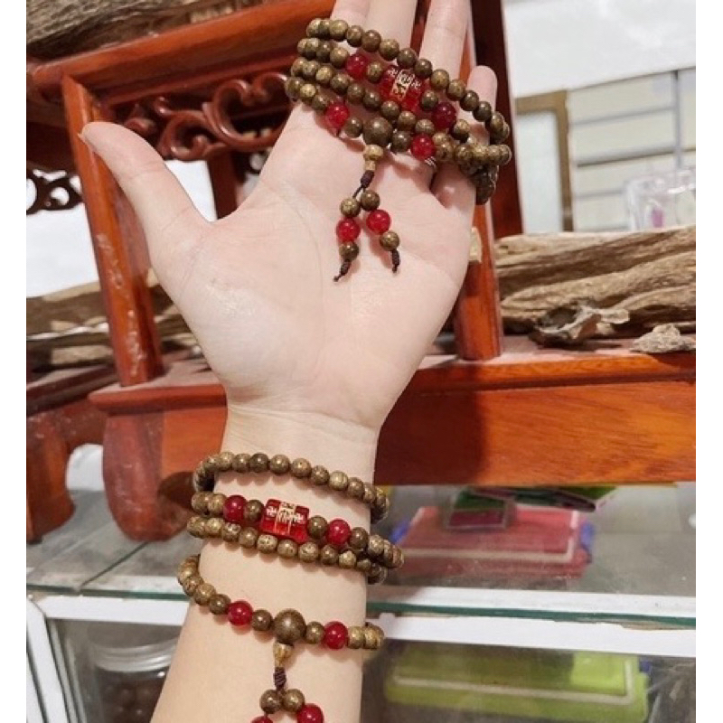สร้อยคอไม้กฤษณาผสมโชคชะตา-ฟรีกล่องโบรเคดพรีเมี่ยม