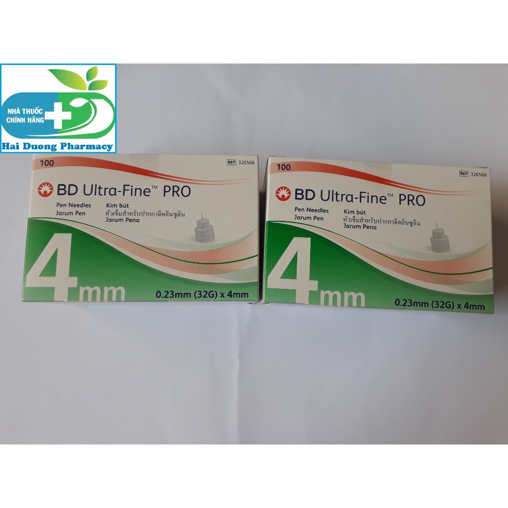 [ คอมโบ 2 กล ่ อง x 100 พืช ] BD Ultra-Fine Pro Diabetes Needle Tip 32G 4mm - BD Medical