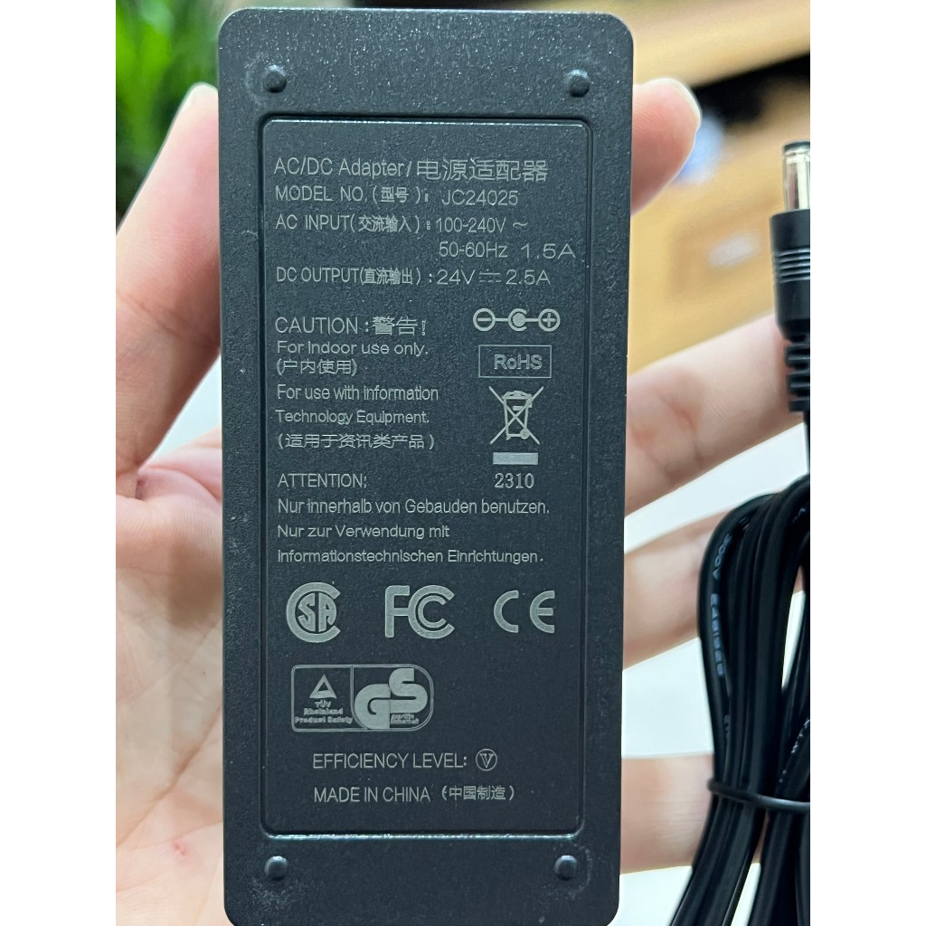 คุณภาพดี อะแดปเตอร์แปลงไฟ 24v 2.5a 60w รุ่น: JC24025