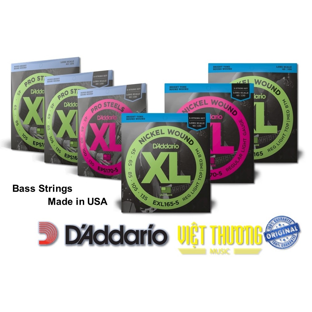 D'ADDARIO ชุดสายเบส Daddario ของแท้ EPS165 EPS170 EPS165-5 EXL170 EXL165 EXL170-5 EXL165-5