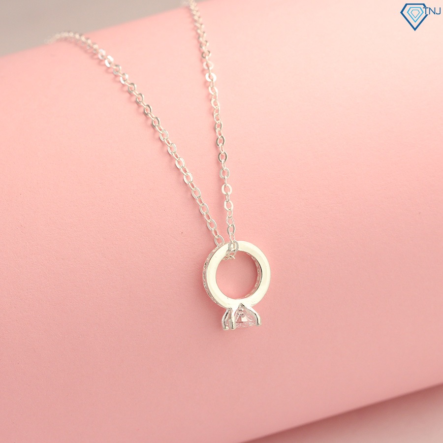 สร้อยคอรูปแหวนเงินผู้หญิงพร้อมหิน DCN0453 - TNJ Jewelry