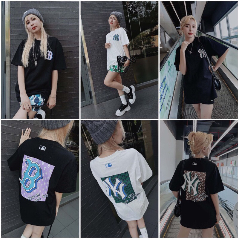 เสื้อยืด UNISEX MLB พรีเมี่ยม - MLB 007 BOSTON MLB NEW YORK YANKEES เสื้อยืด FULL TAG ZIP BAG