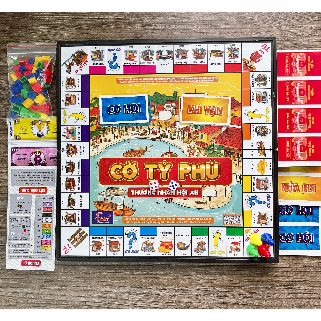 SUPER BIG Hoi An BILLIONAIRE CHESS SET, Hoi An Traders Monopoly Version