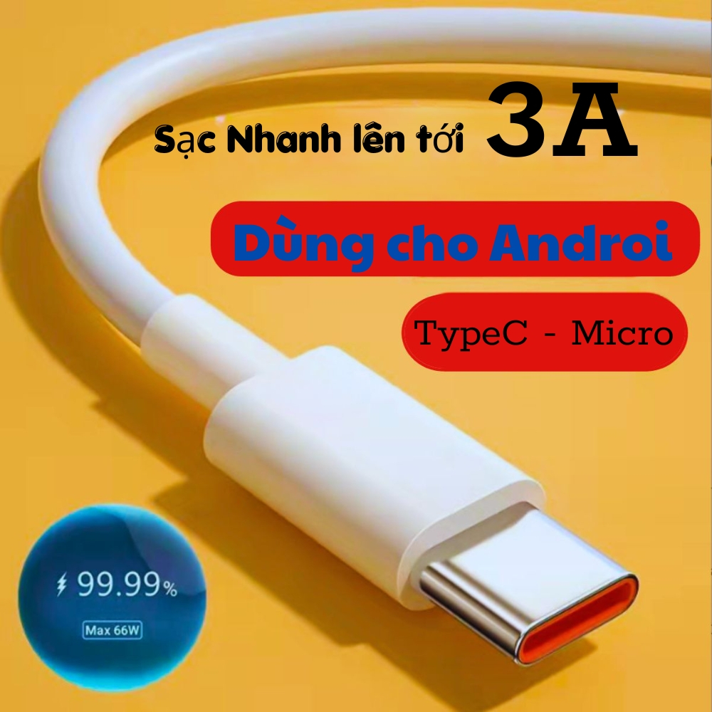 สายชาร์จสําหรับ Android, oppo, xiaomi P30..., สายชาร์จที่ออกแบบด้วยสาย PVC ยาว 1 เมตรสําหรับโทรศัพท์