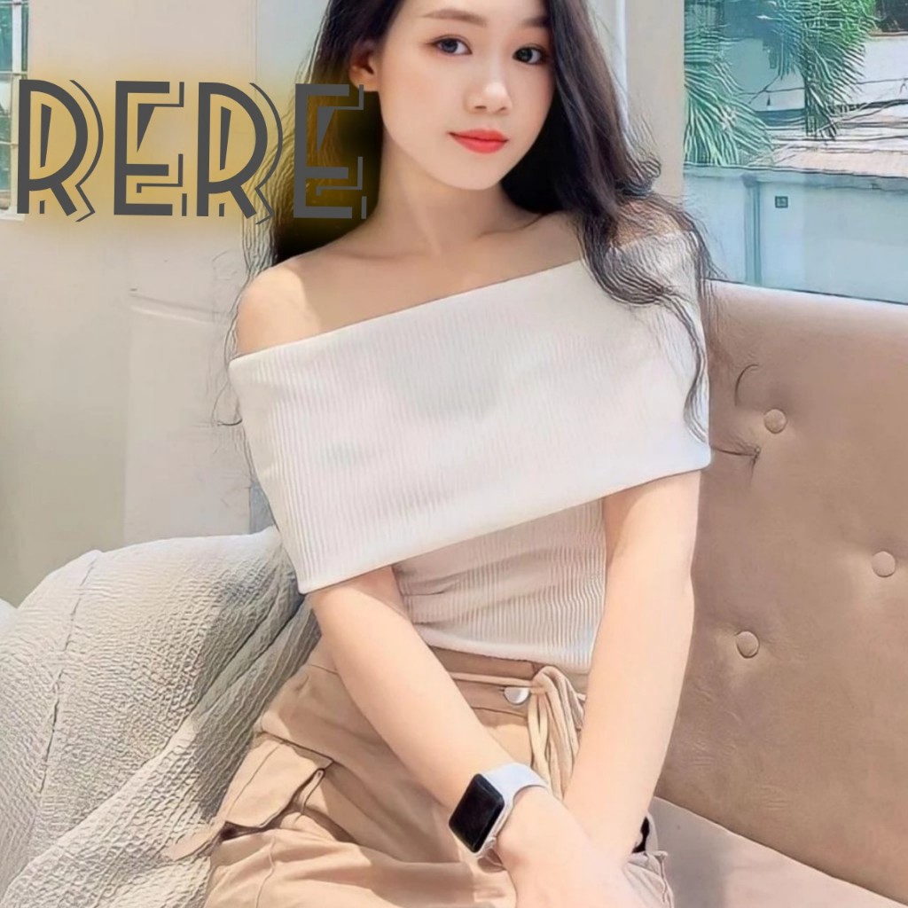 เสื้อจั๊มทรงปาดไหล่แขนสั้นผู้หญิงแบบ 1 RERE ไซส์ SML สูงสุด 70kg หรูหรา B11-3