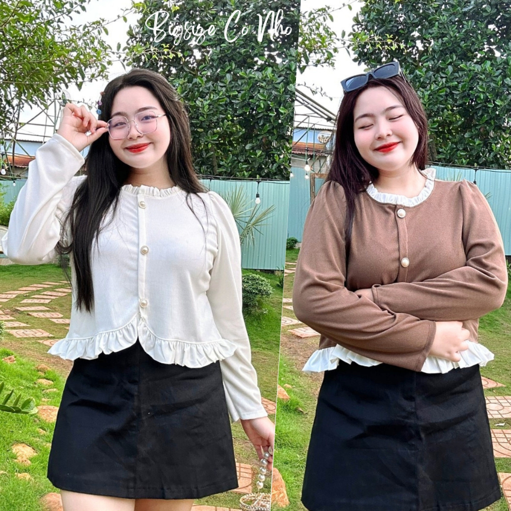 Hottrend เสื้อเชิ้ตแฟชั่นสตรีไซส์ใหญ่แขนยาวและแต่งระบายแบบเลดี้กระดุมเลื่อนหุ้มด้วยผ้าสักหลาดซี่โครงนุ่ม - SM46