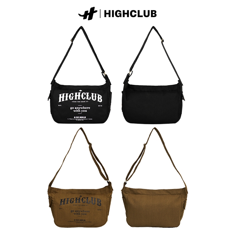 HIGHCLUB กระเป๋าสะพาย CANVAS BLACK/BROWN