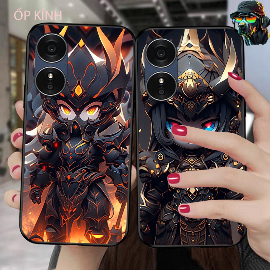 เคสโทรศัพท์กระจกสําหรับ oppo a17 / a17k / reno 8t 5g / reno 8t cool vip powerful super robot case