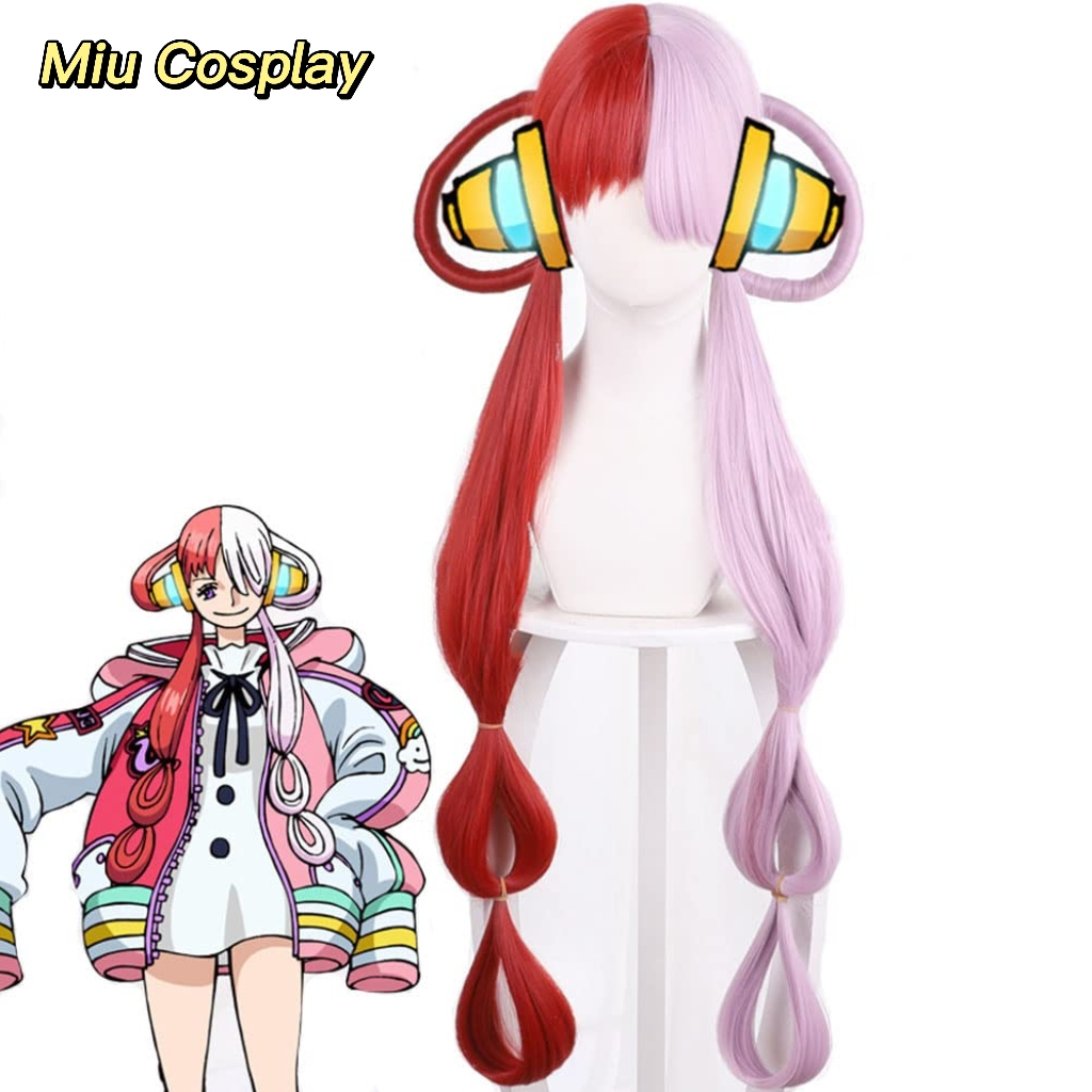 [มีจําหน่าย] วิกผม/วิกผม Uta - One Piece สีแดงสีชมพู - ผม Zenitsu [Miu Cosplay]