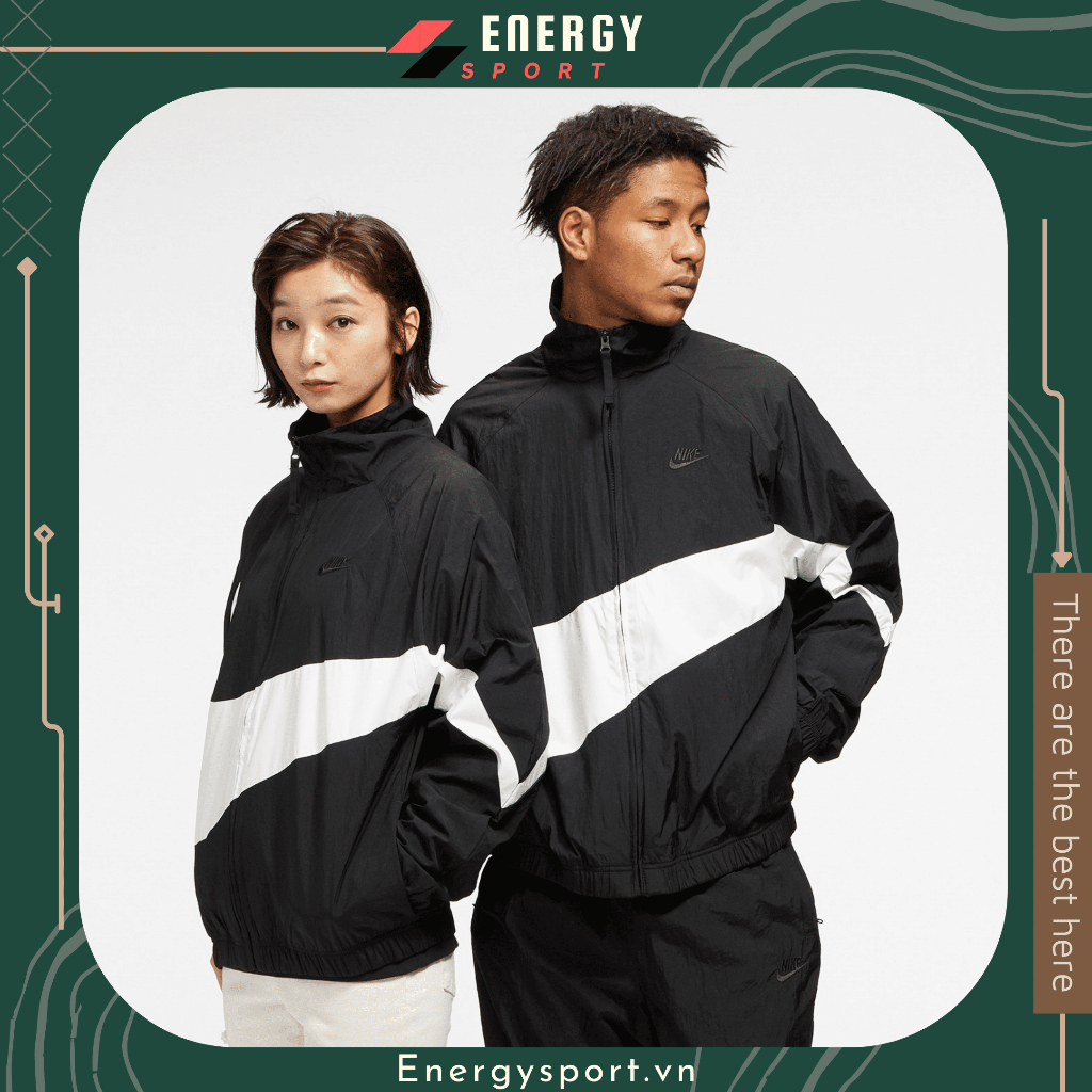 เสื้อกันลมสําหรับผู้ชายและผู้หญิง Nike Sportswear Big Swooshทอ Jacket - สีดํา