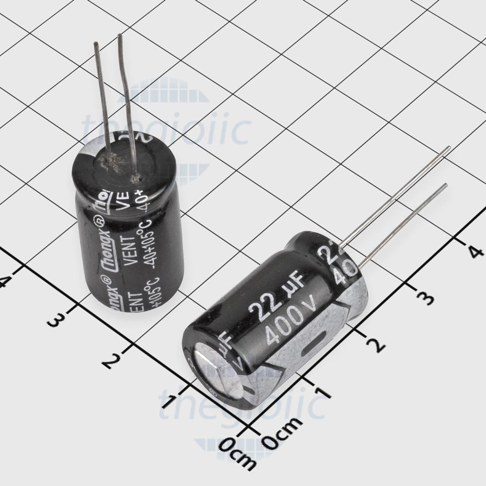 5c คาปาซิเตอร์ 22uf/400v 13x21mm