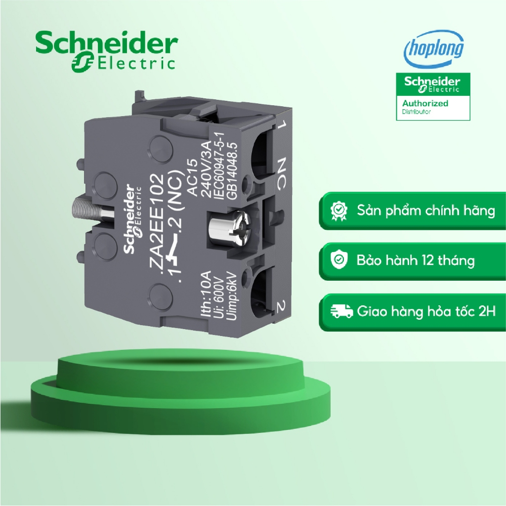 NC ติดต่อ ZA2EE102 สําหรับสวิตช์ Schneider และปุ่มกด