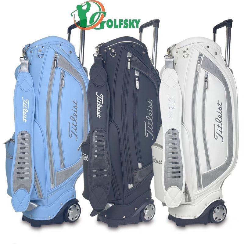 Titleist golf Club Bag With Wheels, สะดวกดึง Handle, Ultra น ้ ําหนักเบาทนทานล ้ อกอล ์ ฟ Bag, Titleist golf Club Bag