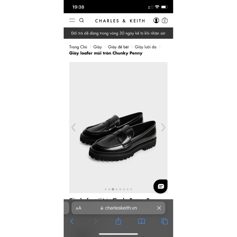 (USED) Charles&Keith Loafer Shoes Size 35 หรูหรามีสไตล์