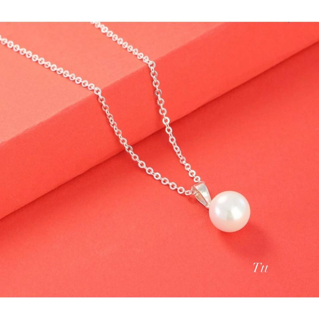 สร้อยคอผู้หญิงพร้อมจี้มุกสีเงิน MS060d1