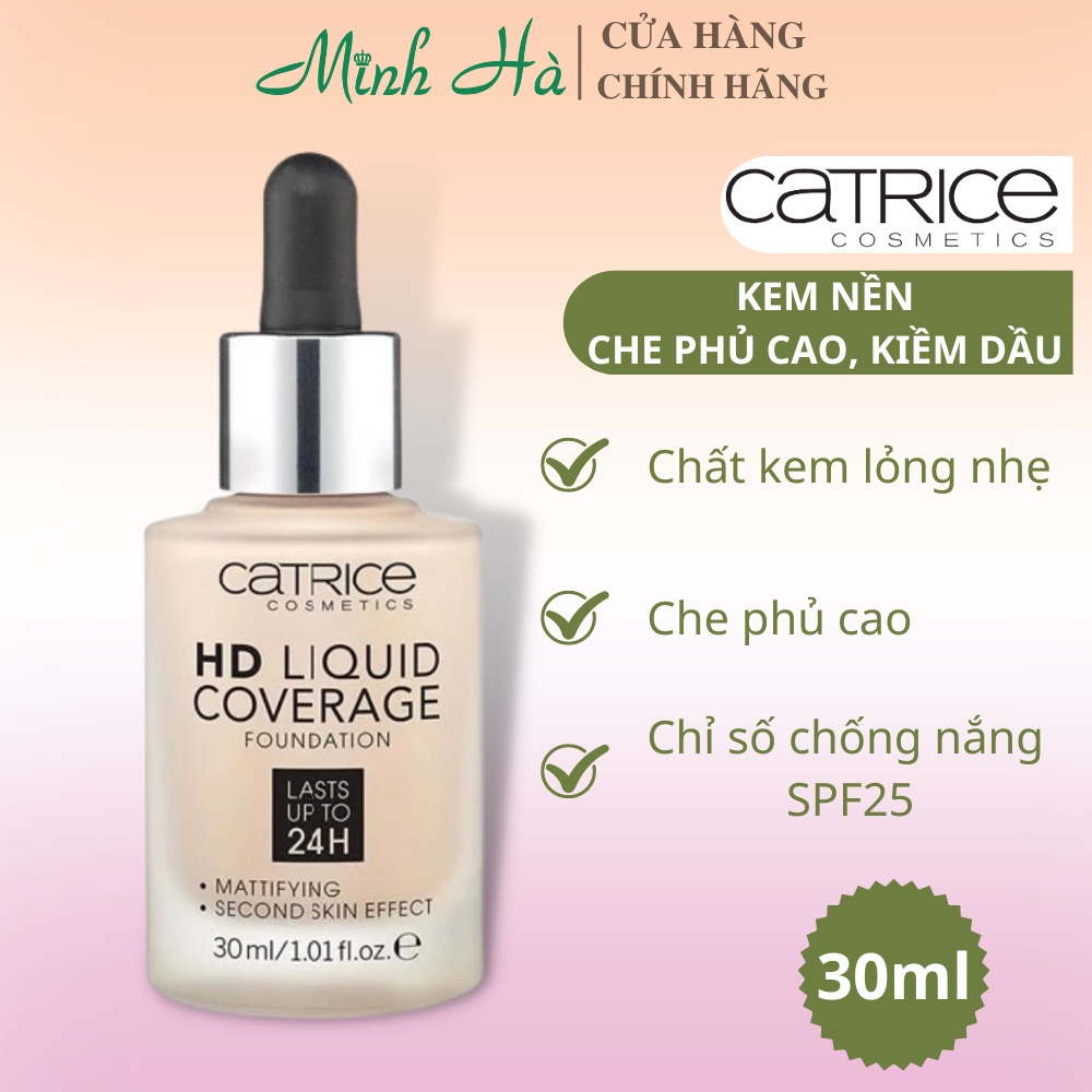 Catrice HD 24h Liquid Coverage Foundation Oil Base Cream Perfect Coverage Foundation 30ml ( หยาง )