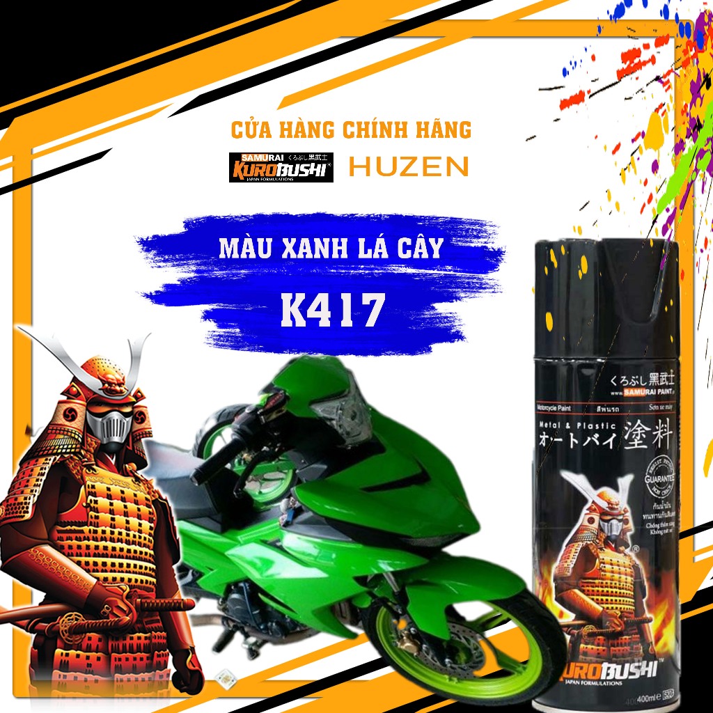 สีซามูไร K417 สีเขียว - Huzen Vietnam