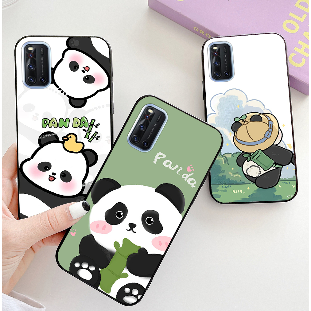 เคส Vivo v19 / v20 ( v2025 ) / v21 พร้อมชุดพิมพ์ลายแพนด้า 2 ชิ้น