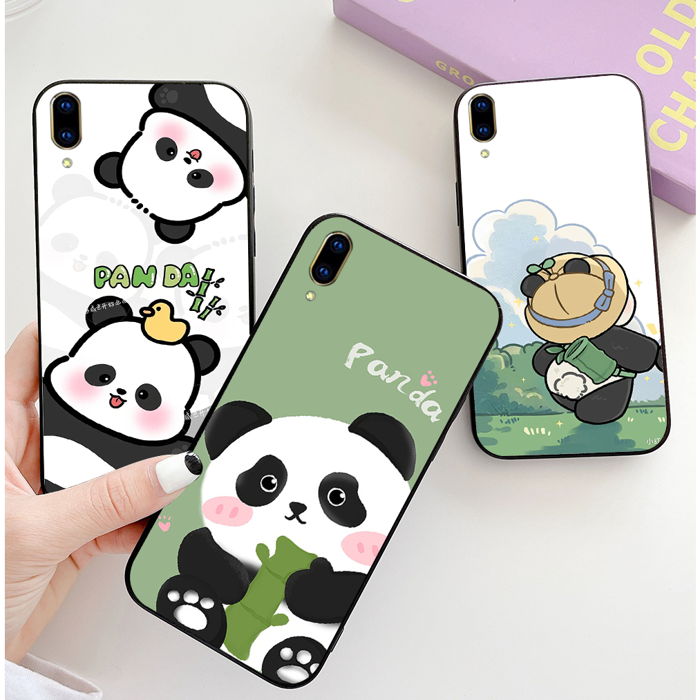 เคส Vivo v11 / vivo v11i / v11 pro พร้อมชุดพิมพ์ลายแพนด้า 2 ชิ้น