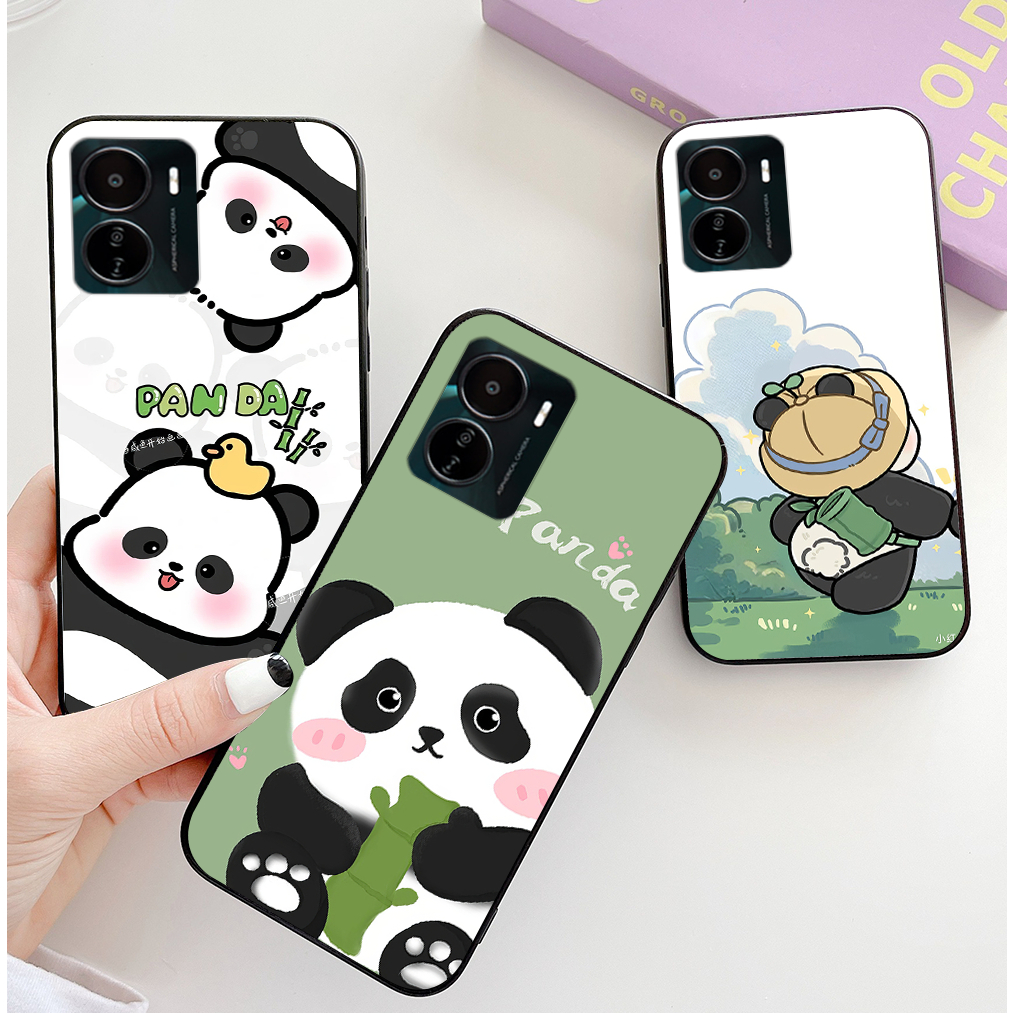เคส Vivo y16 / vivo y15s / vivo y15a พร้อมชุดพิมพ์ลายแพนด้า 2 ชิ้น