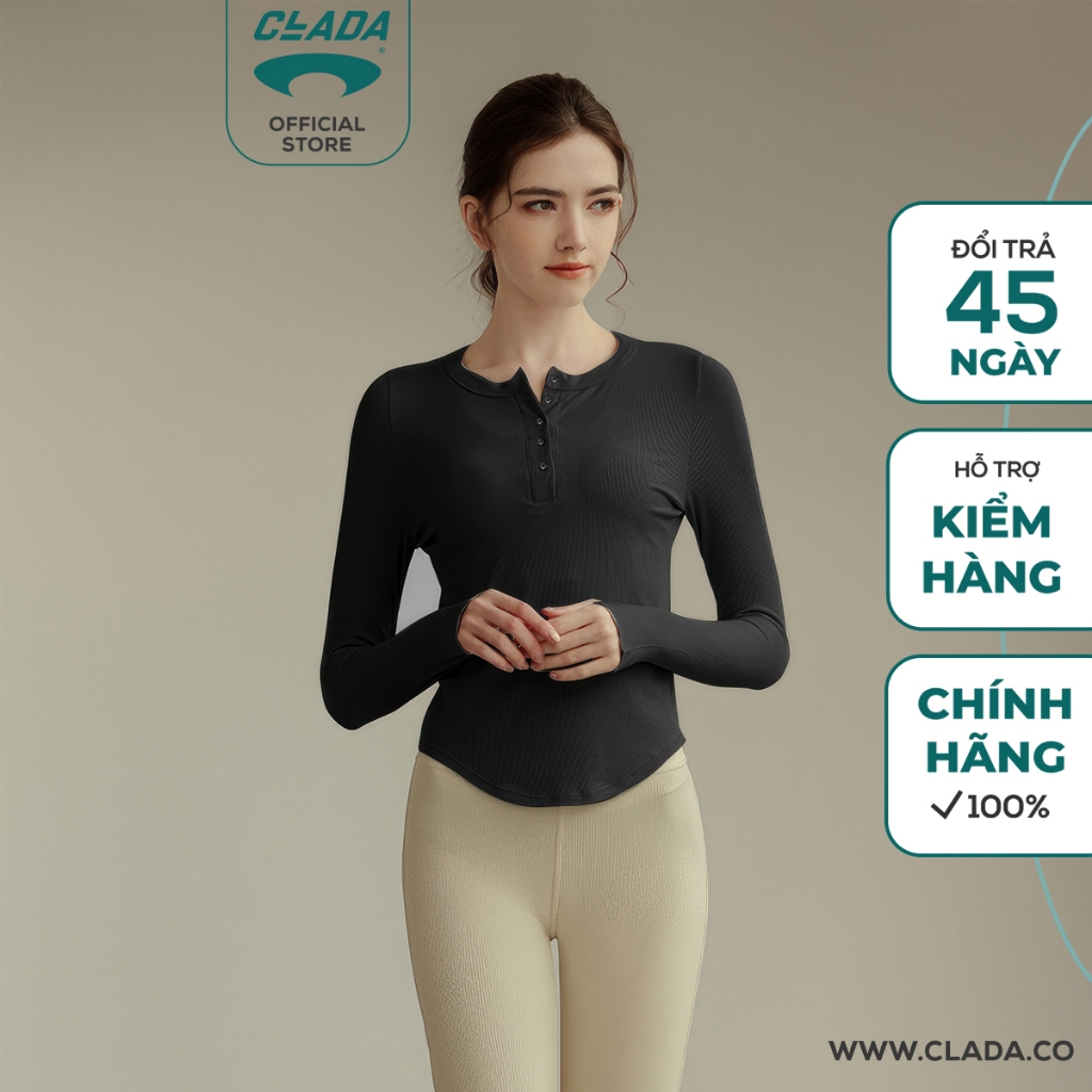 Cotton Henley Top ผู้หญิง CLADA - AL013