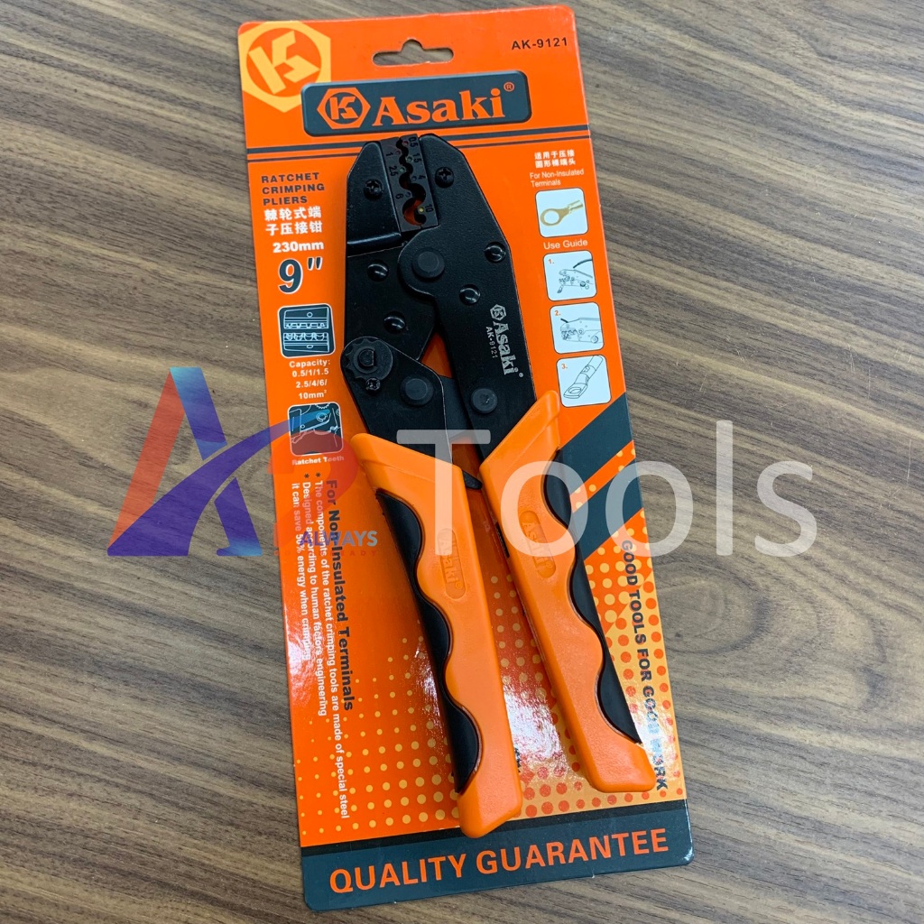 0.5 ~ 10mm2 Round cos press 9in/230mm Asaki AK-9121