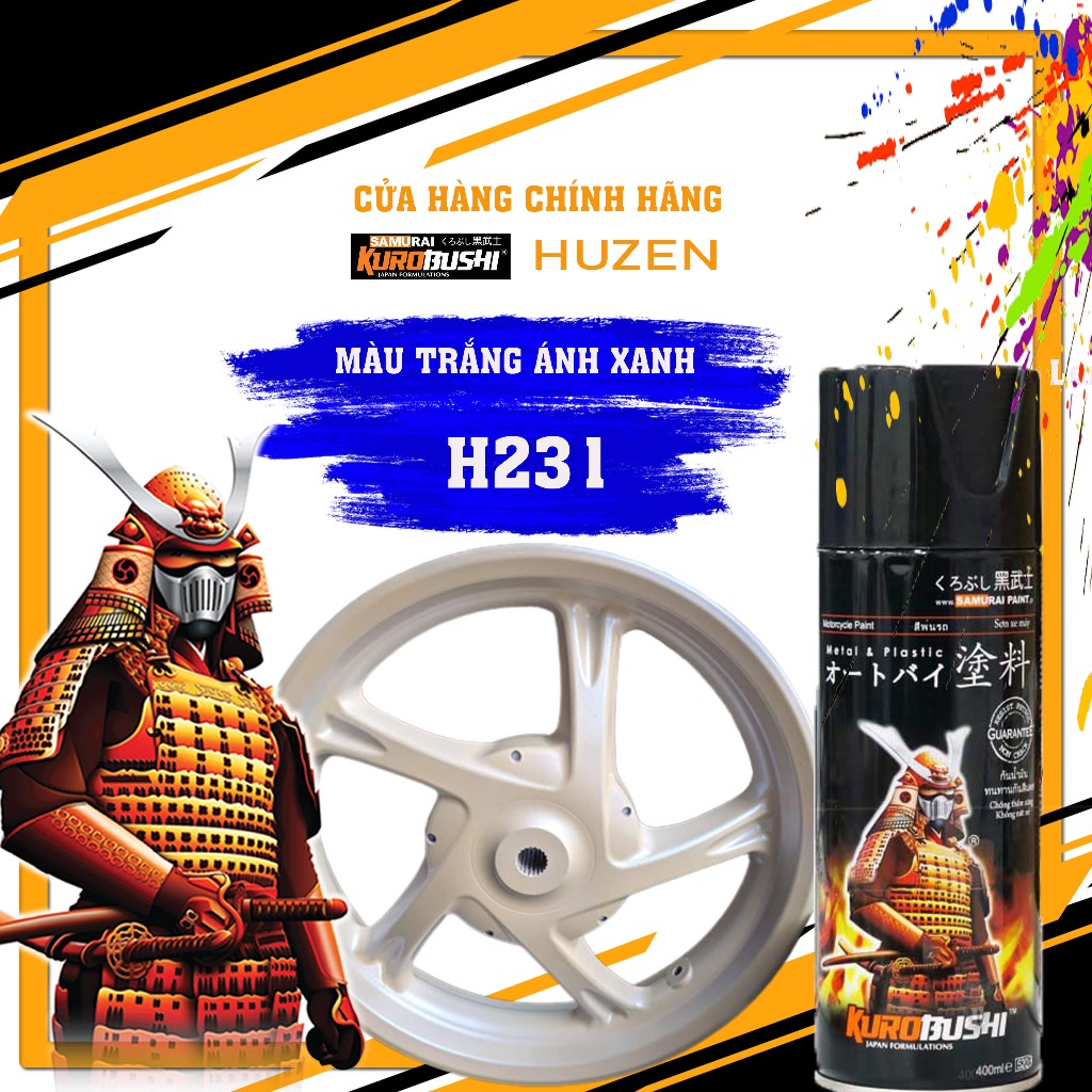 สีซามูไร H231 สีฟ้าขาว - Huzen Vietnam