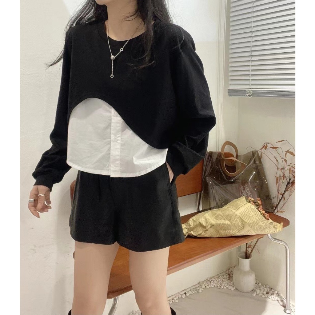 เสื้อเชิ้ตผ้า ghile ขนาดใหญ่ของผู้หญิงแขนยาวและชายเสื้อเทรนด์สุดฮอตแฟชั่นคอกลมผ้ายางยืดจั๊มผสมนุ่มหรูหรา SM48